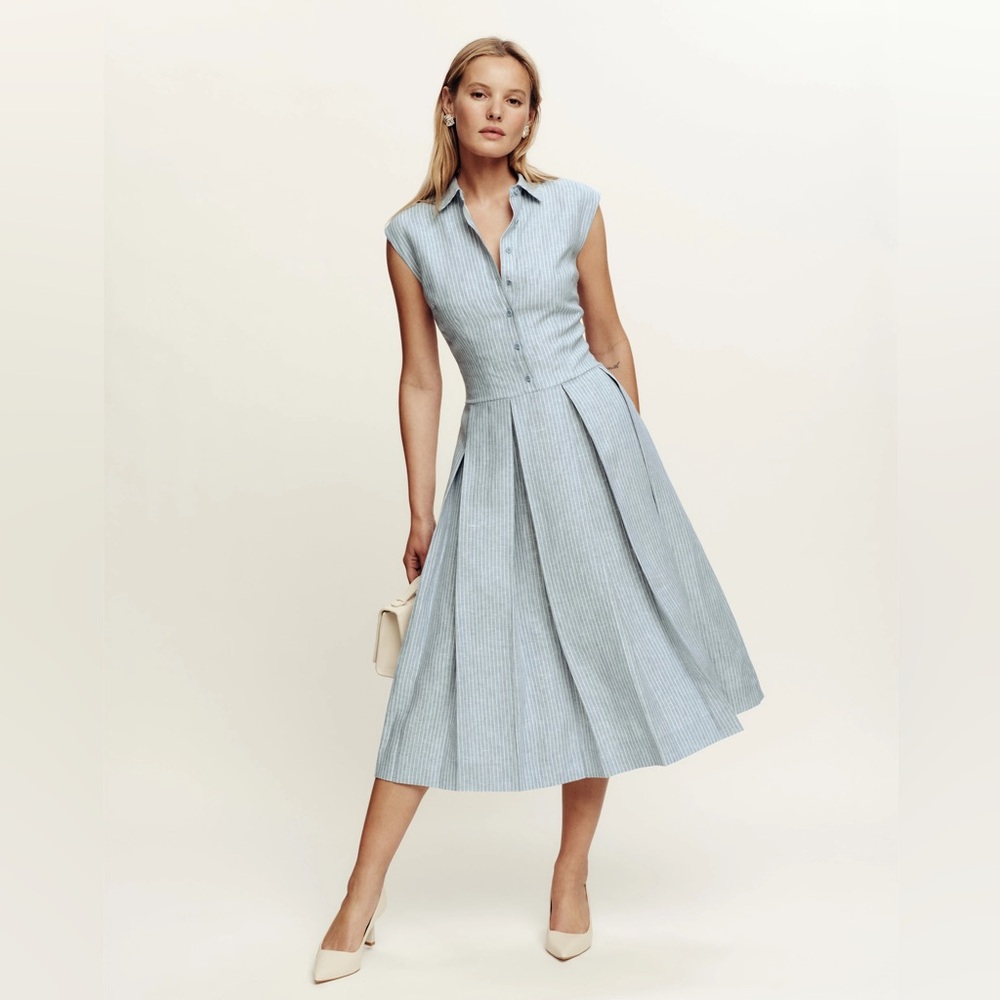 Reformation Prim Linen Dress Size 8 worn only once to a rehearsal dinner.